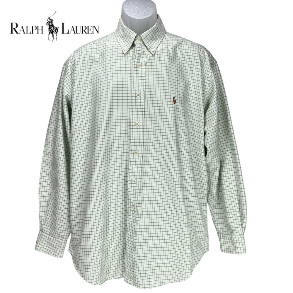 Ralph Lauren | Blake Oxford Green & White L/S Button Up Shirt | Men’s Large